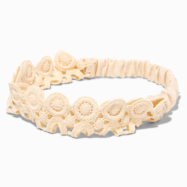 Thin Natural Crochet Headwrap,