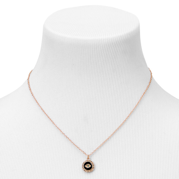 Gold Evil Eye Pendant Necklace,
