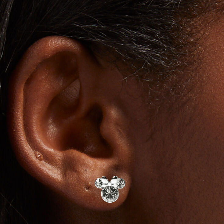 Disney Minnie Mouse Birthstone Sterling Silver Stud Earrings - April,