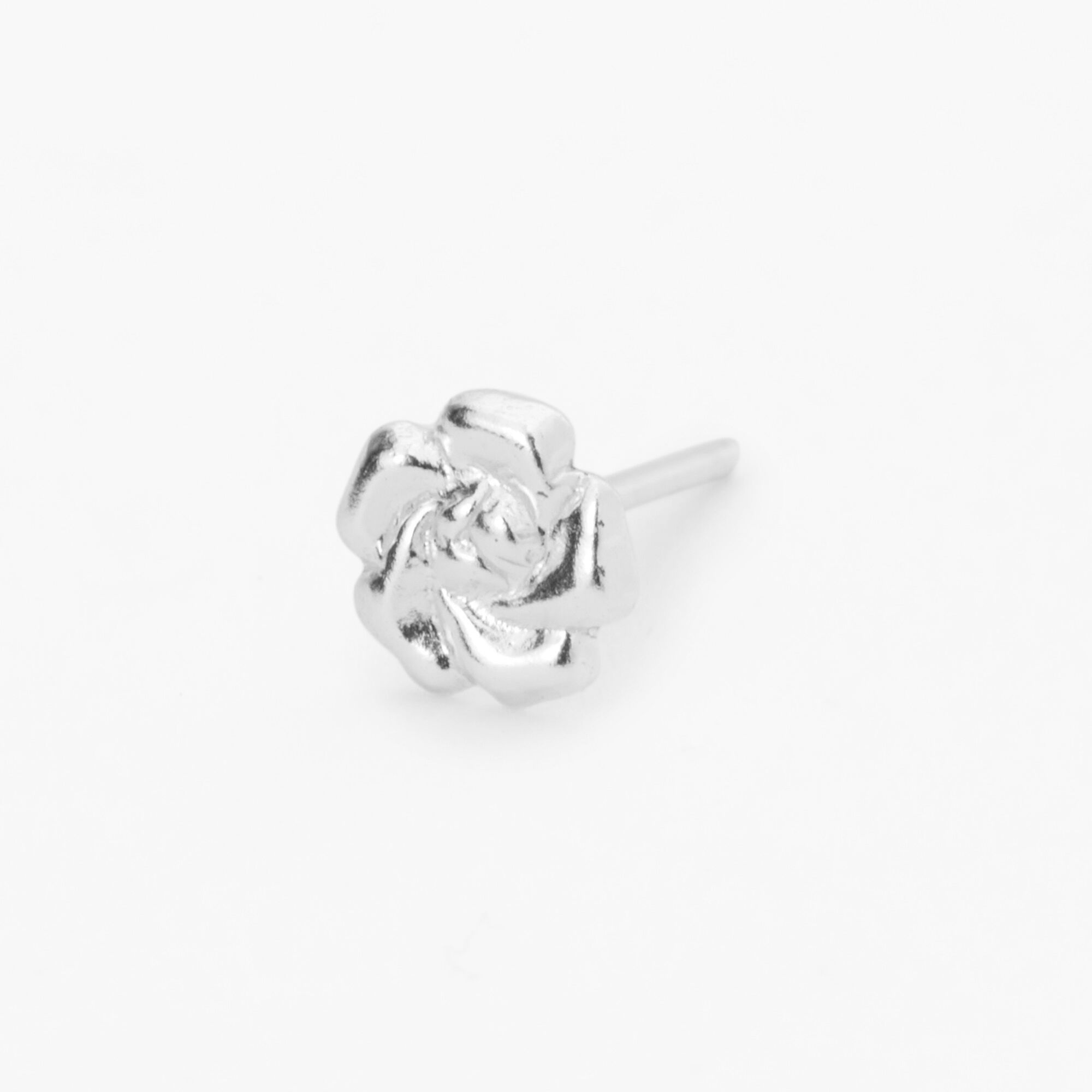 Sterling Silver Sculpted Rose Nose Stud,