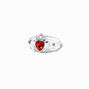 Silver Claddagh Birthstone Ring - July,