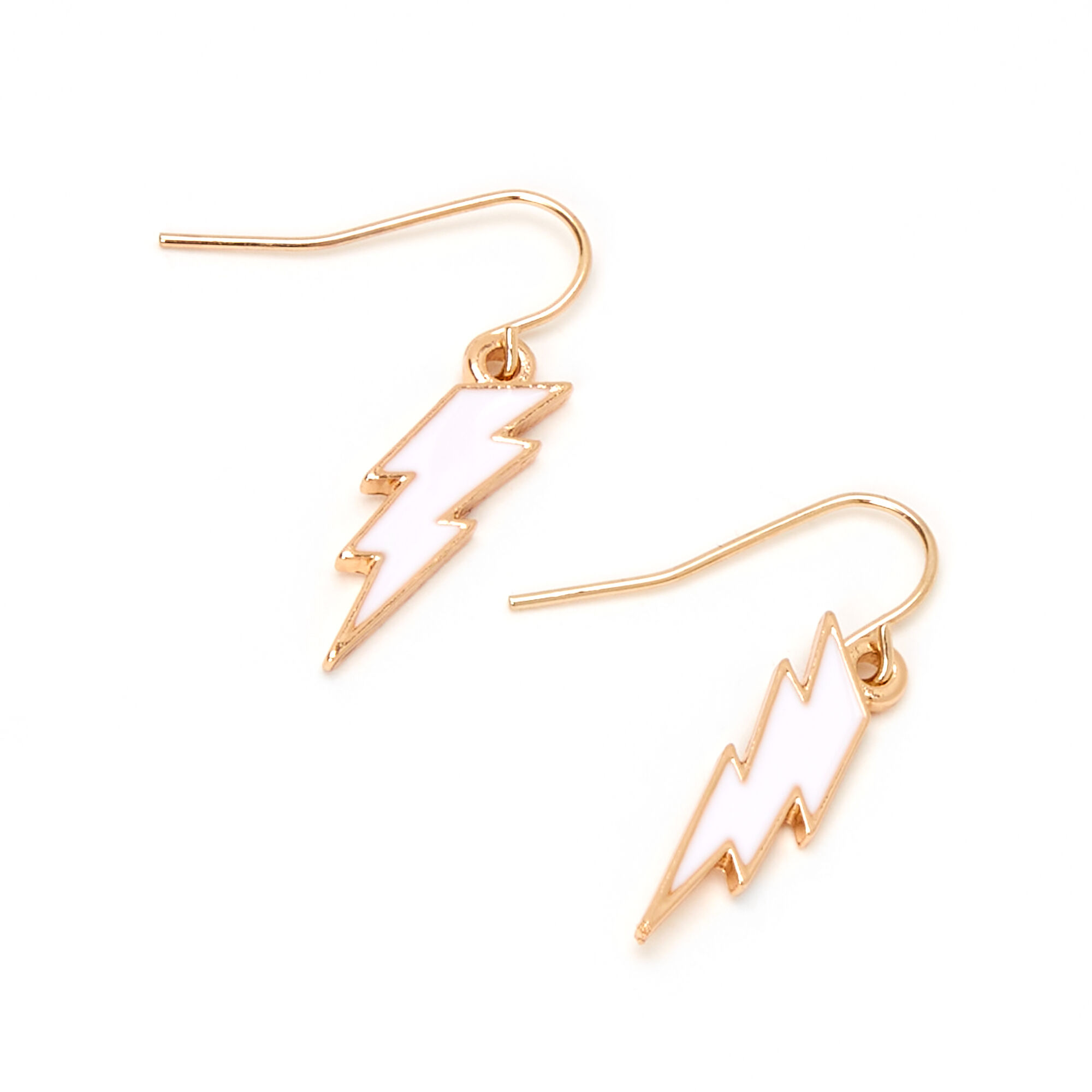 White lightning bolt hot sale earrings