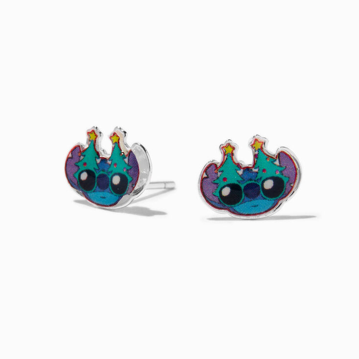 Sterling Silver Disney Stitch Enamel Stud Earrings