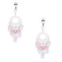 1.5&quot; Iridescent Sequin Chandelier Clip On Drop Earrings,
