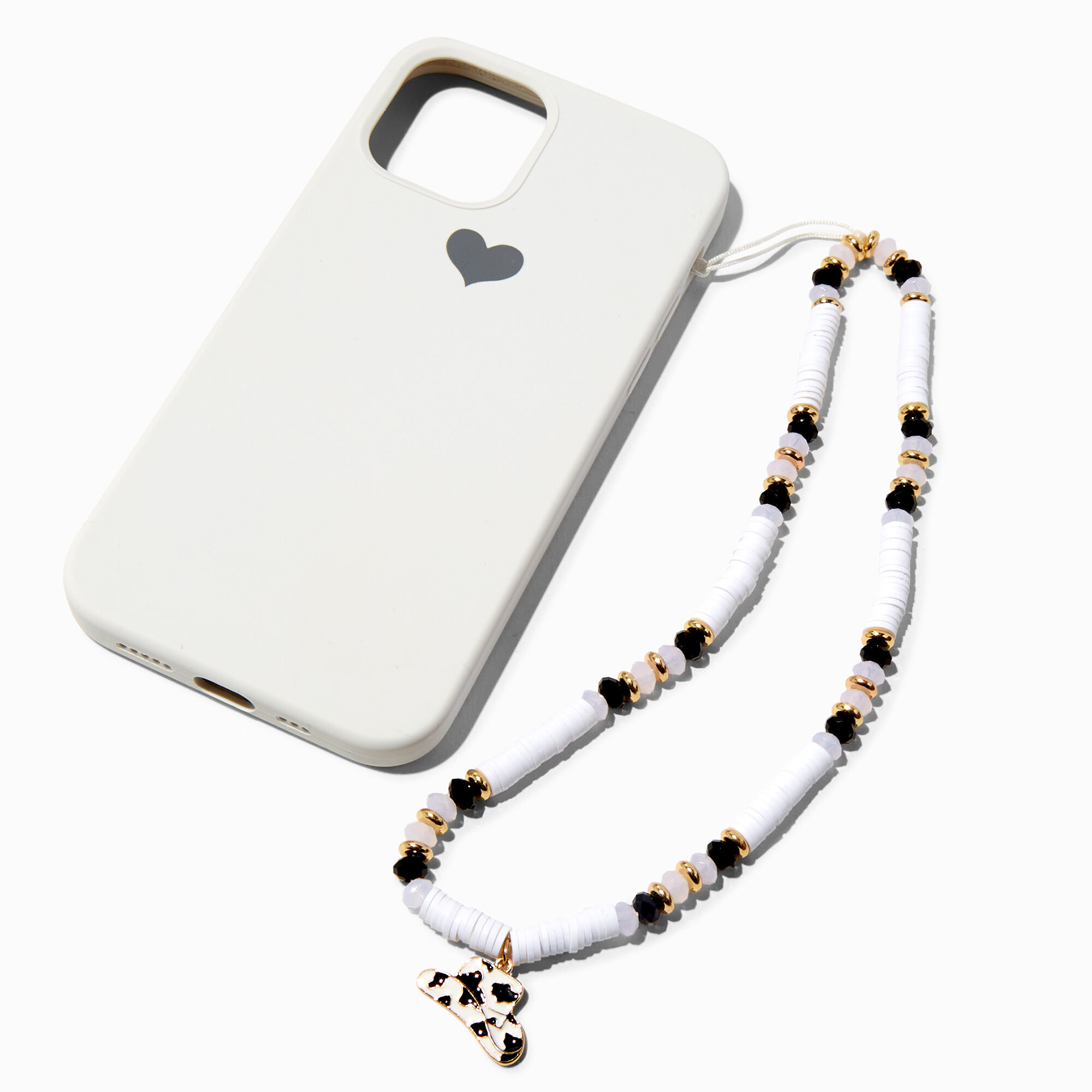 Cow Print Cowboy Hat Beaded Phone Wrist Strap,