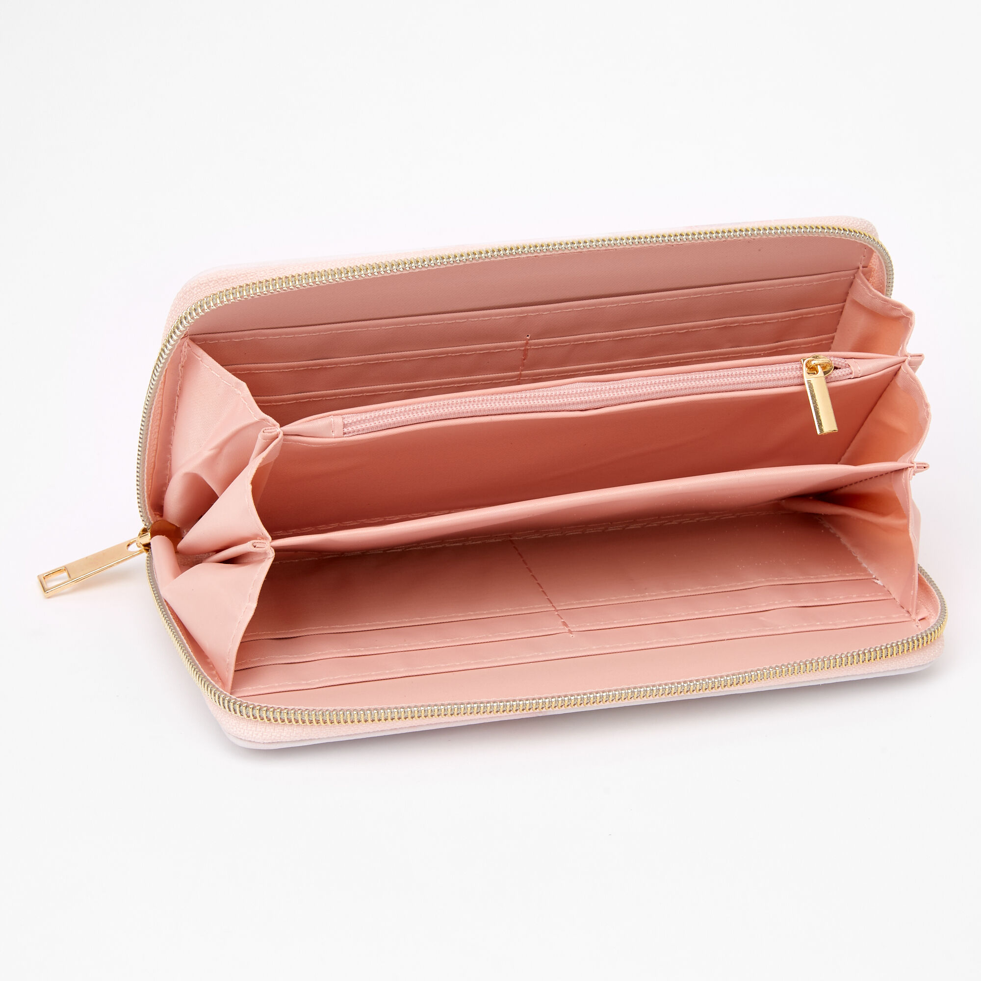 Pochette poignet rose effet marbré,