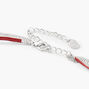 Silver Starburst Horn Multi Strand Choker Necklace - Burgundy,