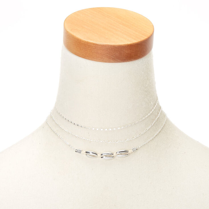 Silver Puka Shell Choker Necklaces - 3 Pack,