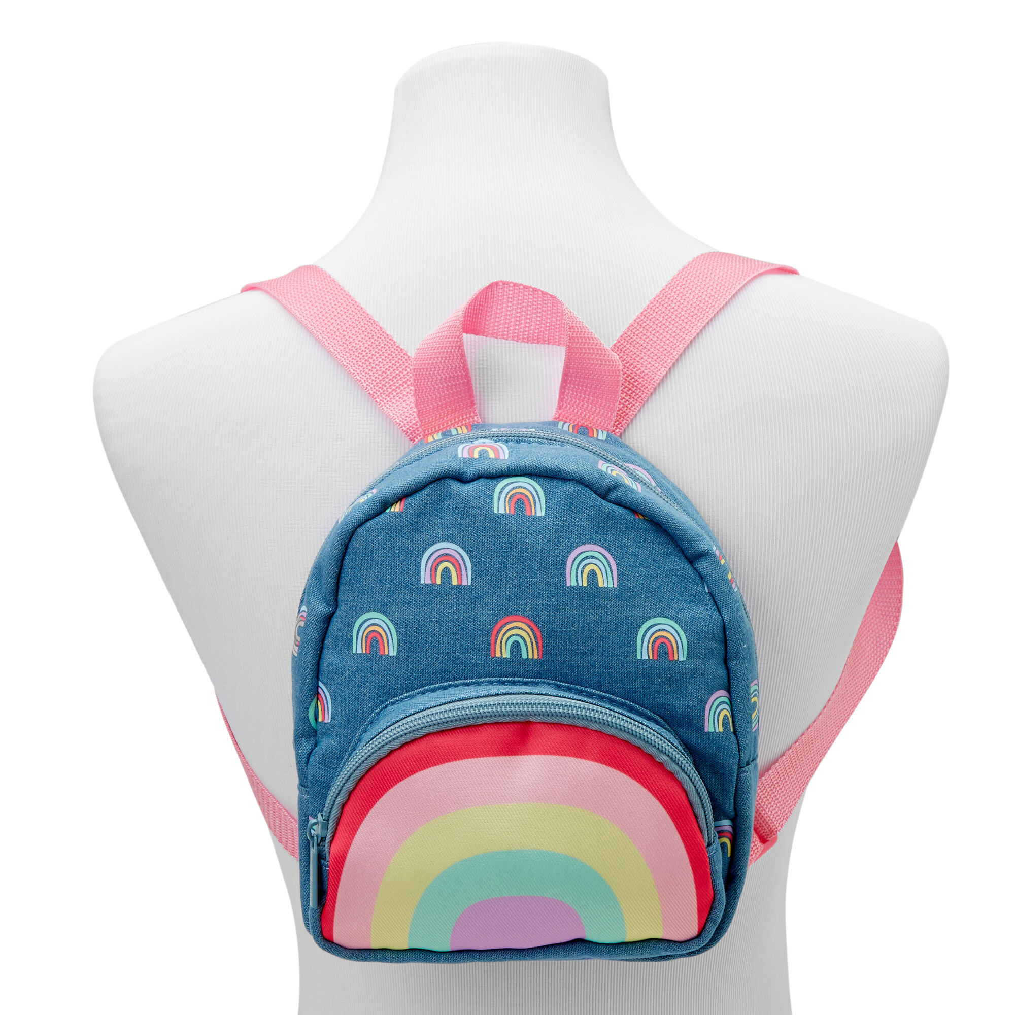 Claire's Club Hello Sunshine Small Denim Backpack - Blue,