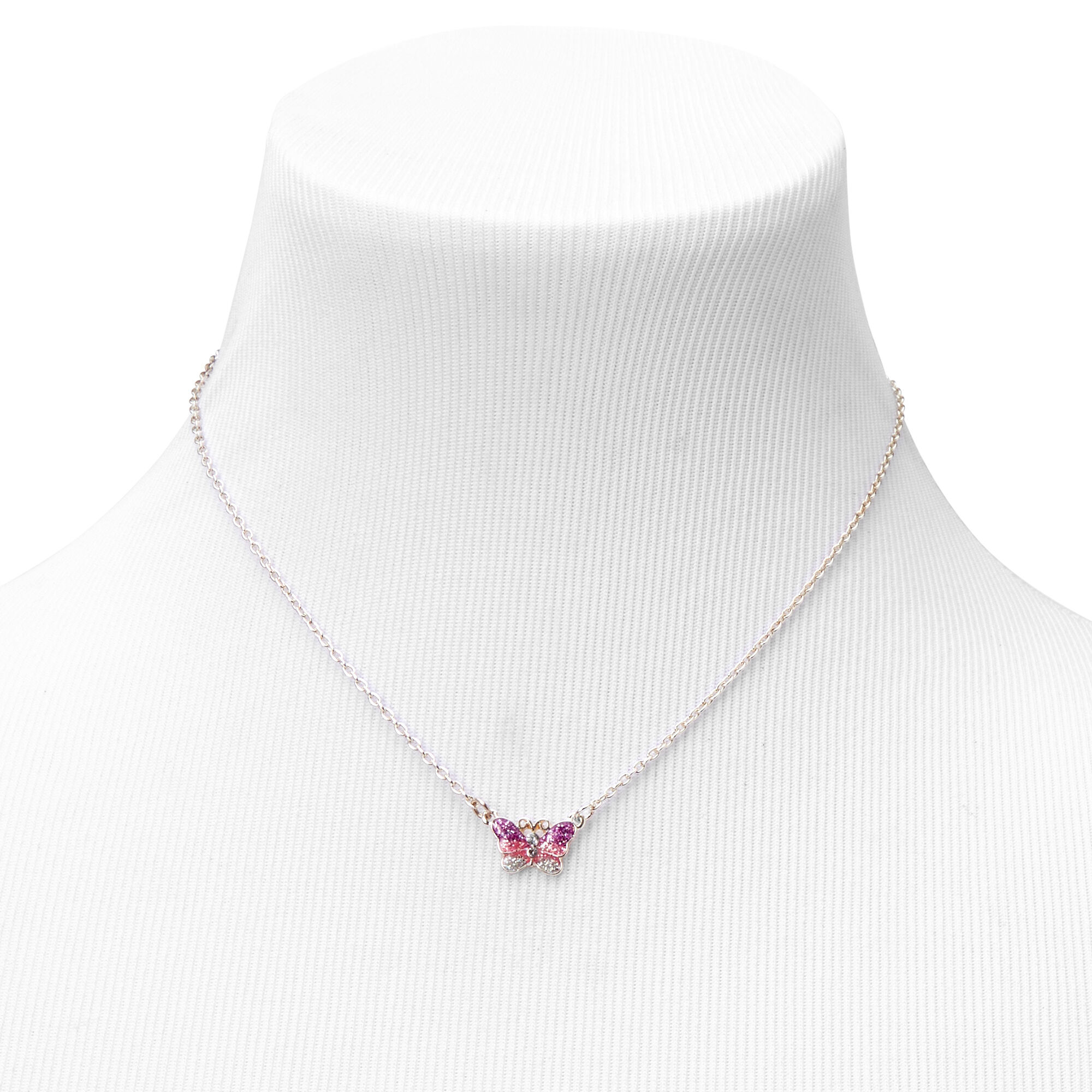 Claire's Club Glitter Butterfly Jewelry Set - Pink, 3 Pack,