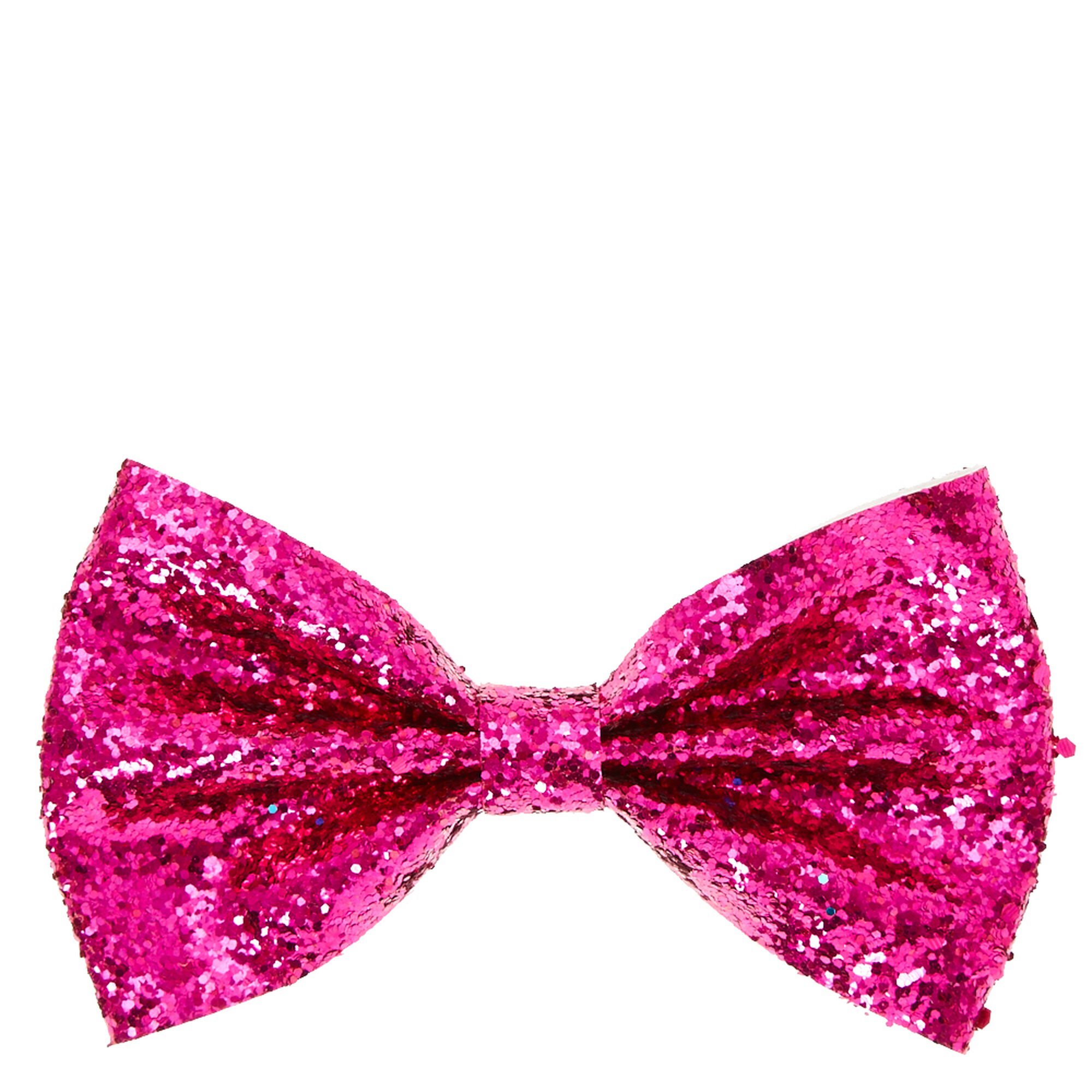 Sequin Glitter Hair Bow Clip - Fuchsia | Claire's