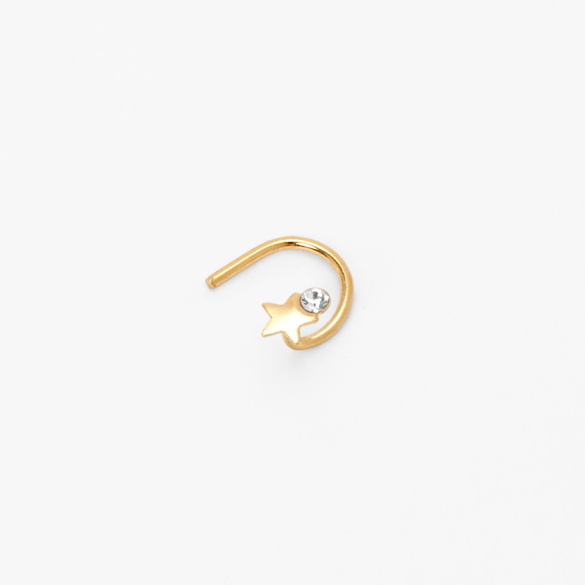 Piercing de nez 0,6 mm anneau ajouré étoile filante couleur argentée et couleur dorée,