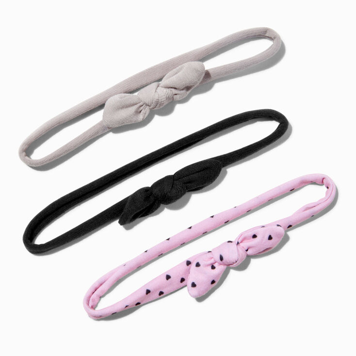 Claire's Club Edgy Bow Headwraps - 3 Pack