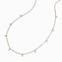 Gold-tone Stainless Steel Cubic Zirconia Confetti Chain Necklace,