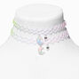 Best Friends Crescent Moon Glow In The Dark Tattoo Choker Necklaces - 2 Pack,