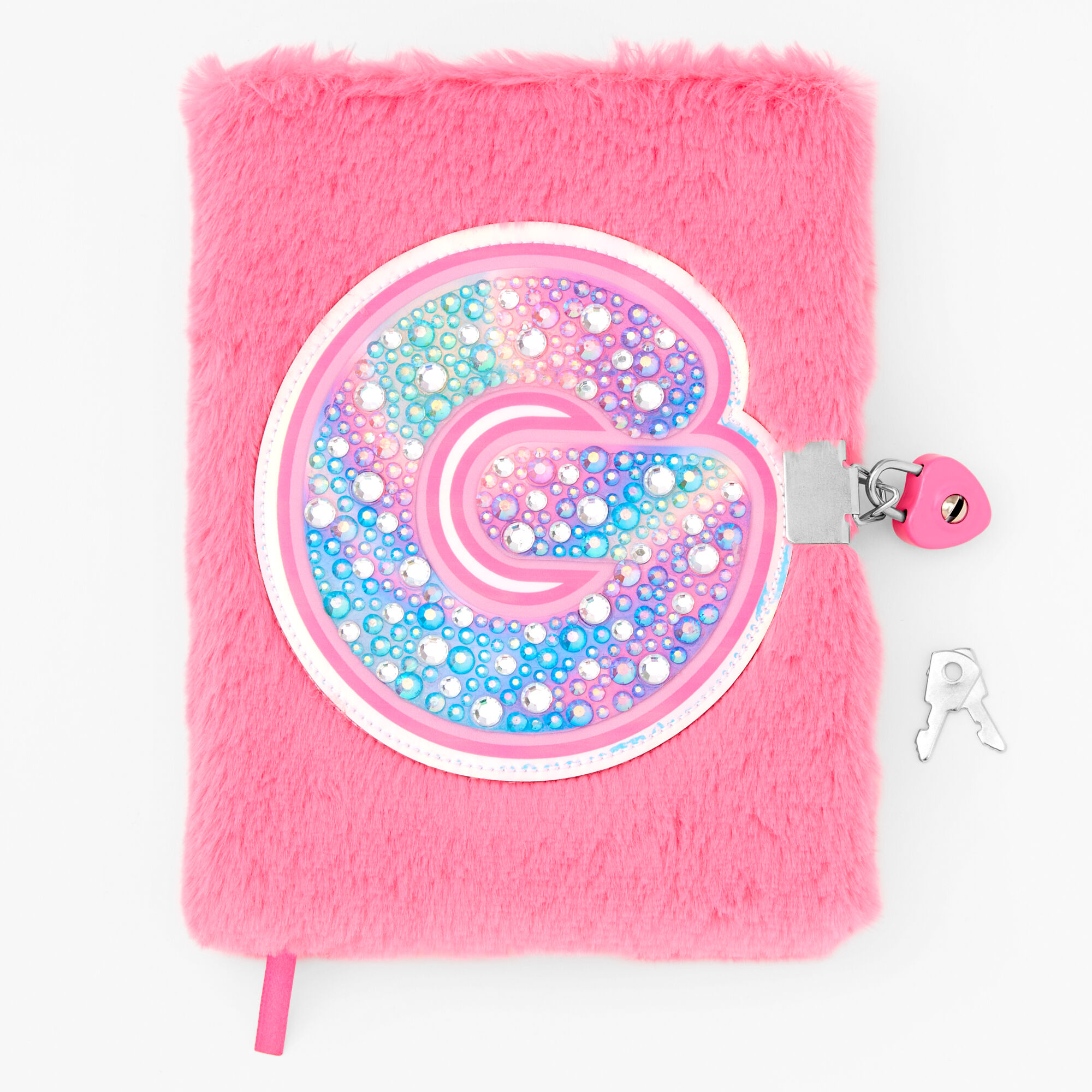 Bejeweled Initial Fuzzy Lock Diary - G,