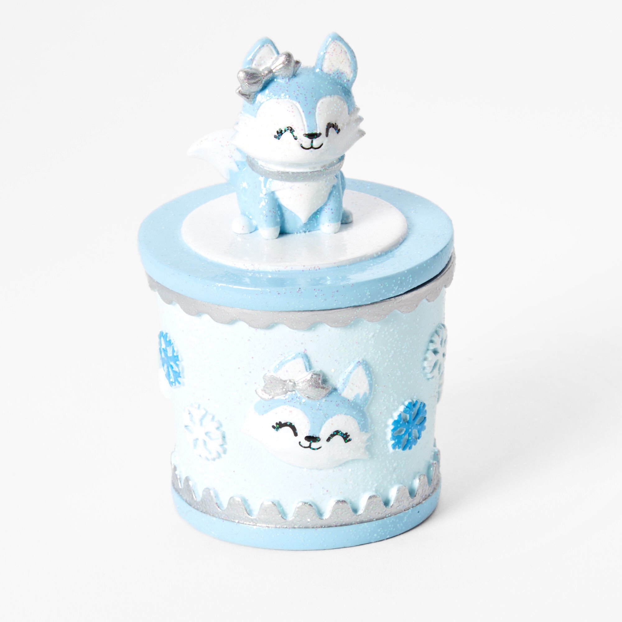Glitter Husky Trinket Keepsake Box - Blue,