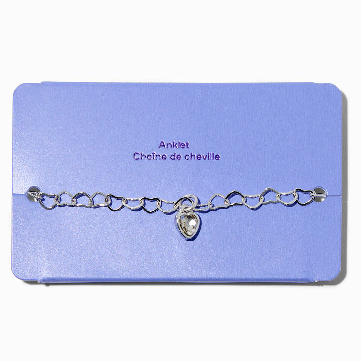 Silver-tone Heart Chain Bracelet,