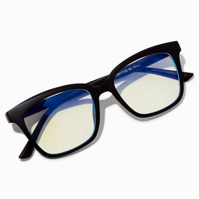Solar Blue Light Reducing Matte Black Clear Square Lens Frames,