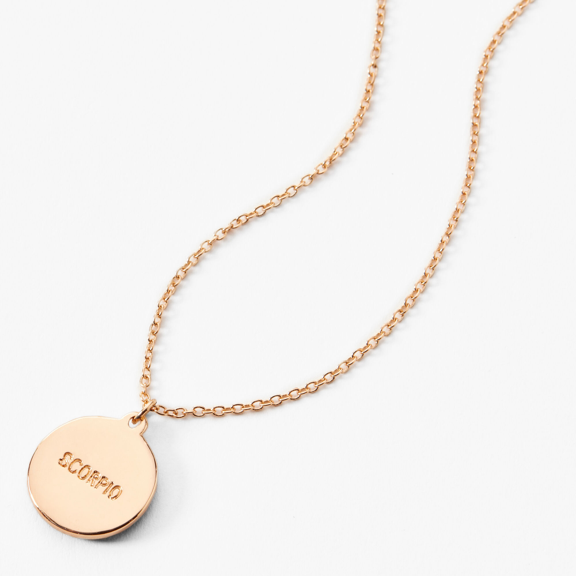 Gold Zodiac Mood Pendant Necklace - Scorpio,
