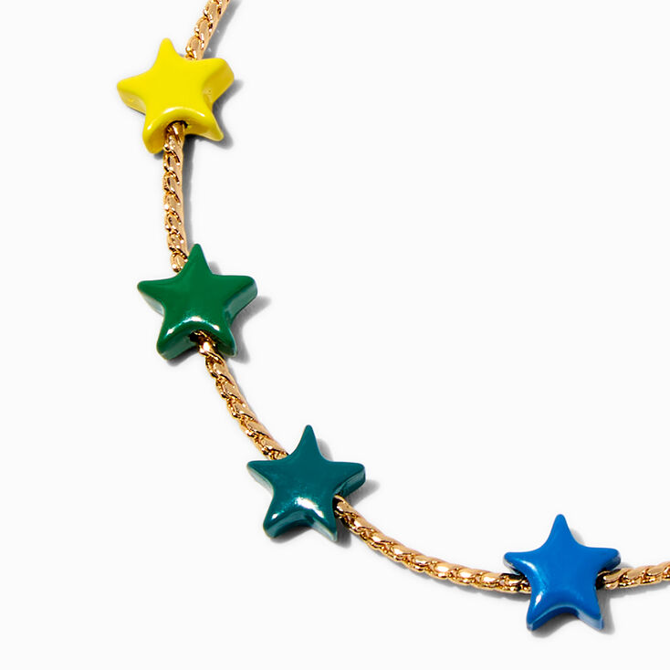 Gold-tone Rainbow Star Bolo Bracelet,