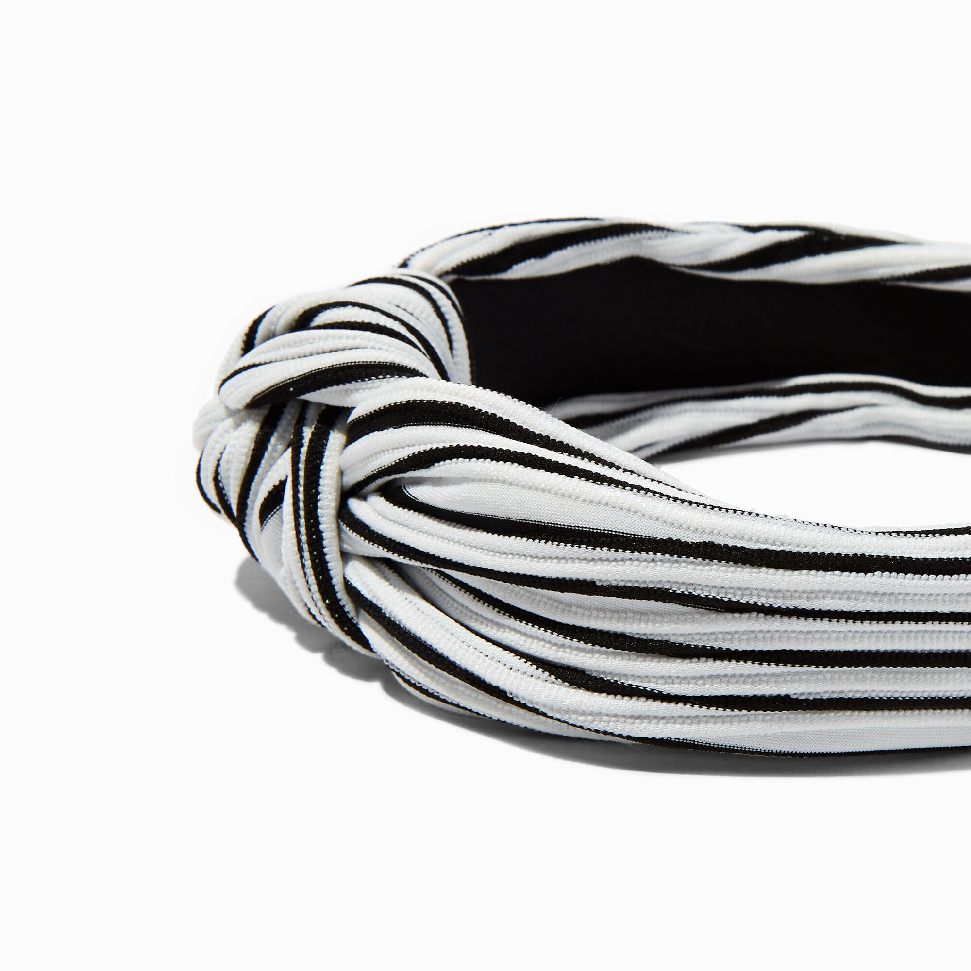 Black & White Striped Knotted Headband