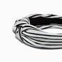 Black &amp; White Striped Knotted Headband,