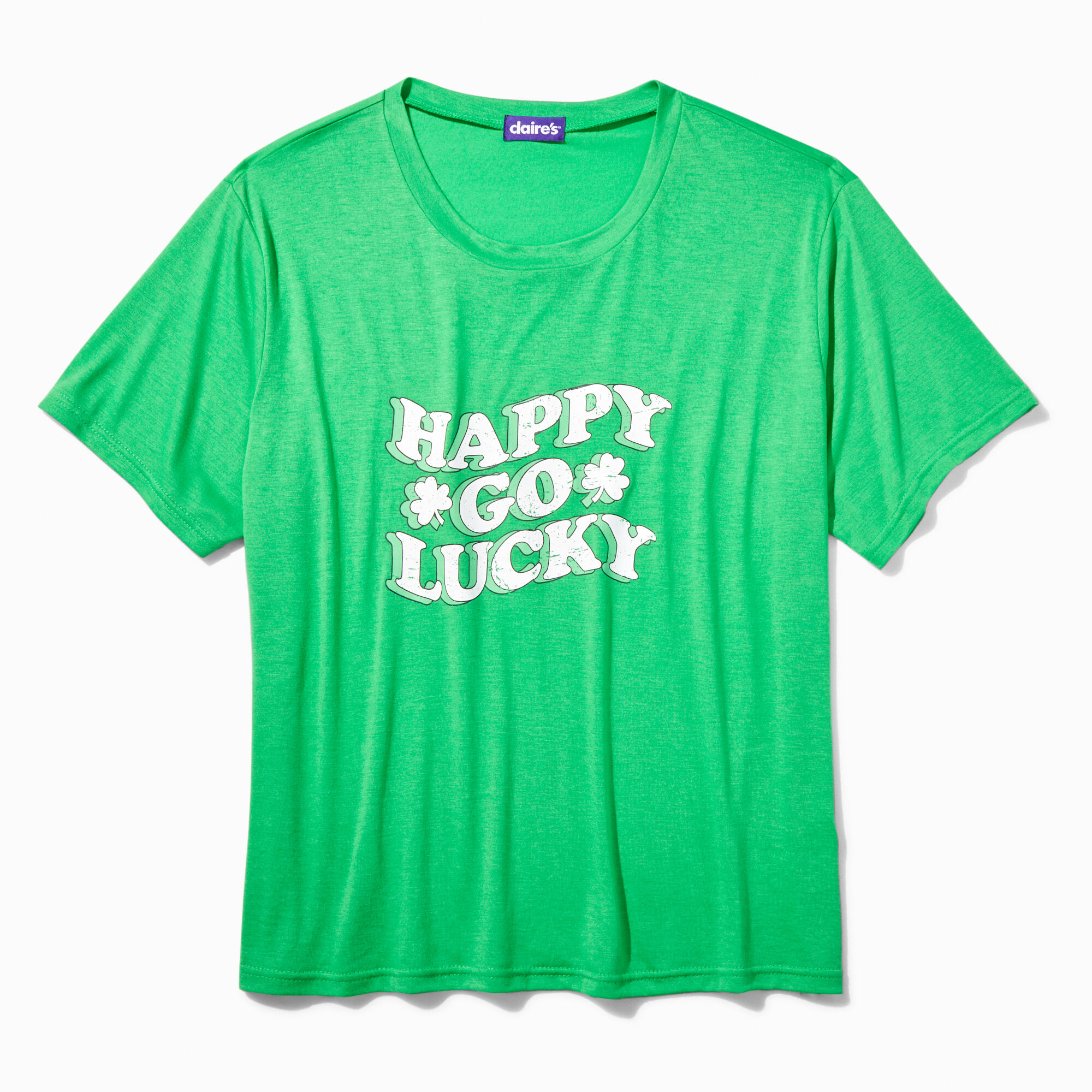 Green Happy Go Lucky Short Sleeve St. Patrick's Day Tee,