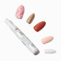 Mixed Chocolate Marble Glitter Stiletto Vegan Faux Nail Set - 24 Pack,