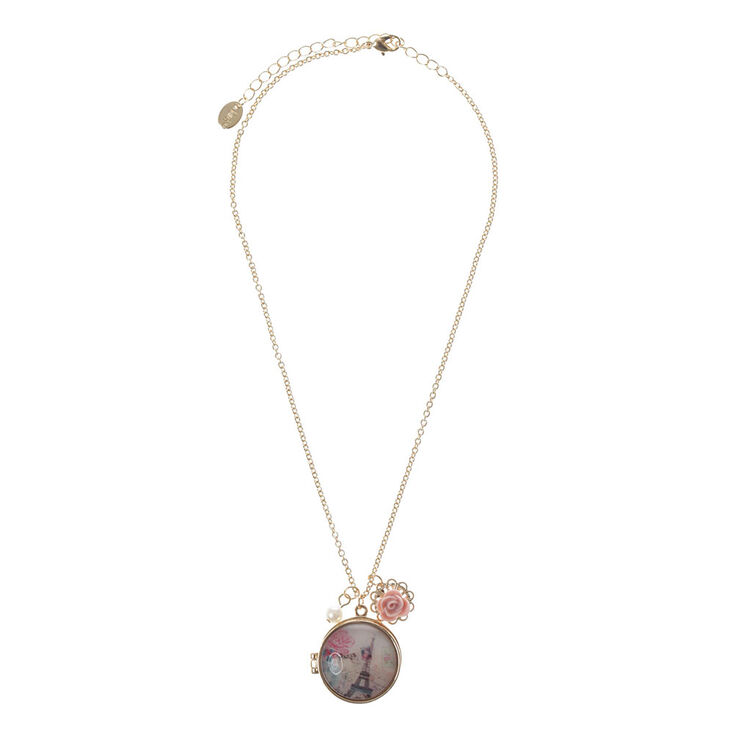Pendentif &agrave; m&eacute;daillon Pink Paris,