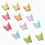 Rainbow Iridescent Butterfly Mini Hair Claws - 12 Pack,