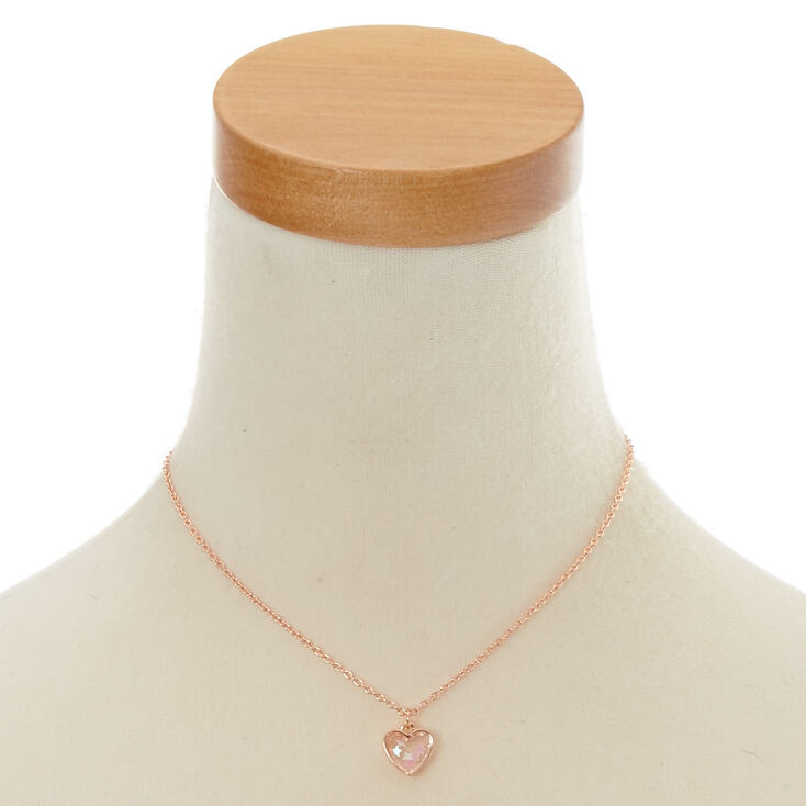 Parure de bijoux &agrave; c&oelig;urs couleur dor&eacute; rose pour enfant,
