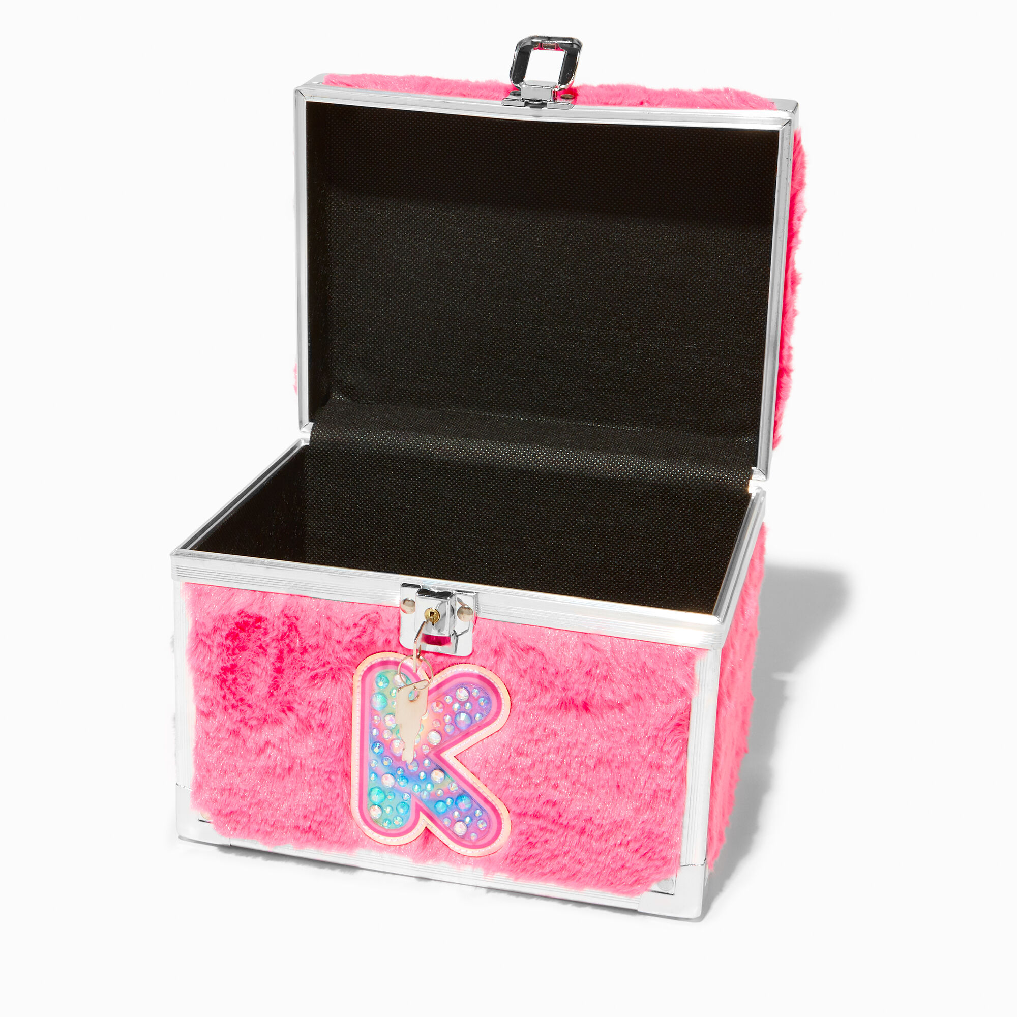 Bejeweled Initial Fuzzy Lock Box - K,