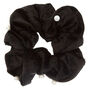 Medium Velvet Pearl Hair Scrunchie - Black,
