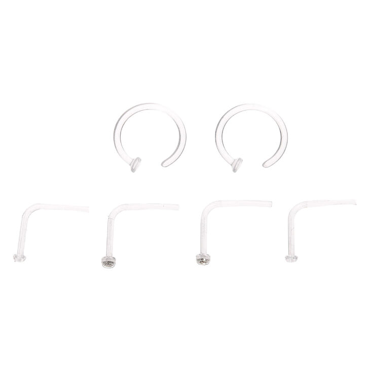 Mixed BioFlex&reg; Stud &amp; Hoop 20G Nose Rings - 6 Pack,