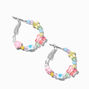 Mixed Beaded Hoop Earrings ,