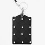 Faux Pearl Quilted Lanyard - Black,