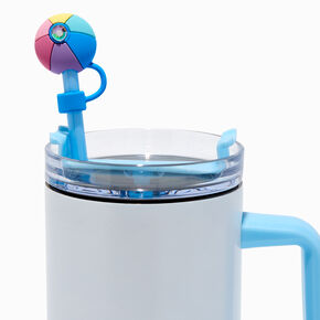 Flamingo &amp; Beach Ball Straw Covers - 2 Pack,