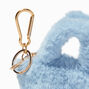 Blue Furry Mini Tote Bag Keychain,