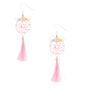 Silver 2&quot; Unicorn Dreamcatcher Drop Earrings - Pink,