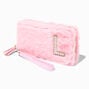 Pink Furry Pearl Initial Wristlet Wallet - L,