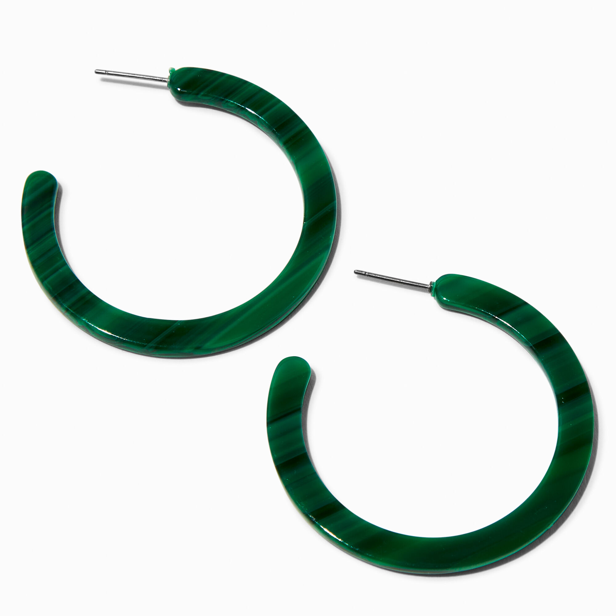 View Claires Faux Malachite 40MM Hoop Earrings information
