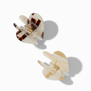 Pinces &agrave; cheveux c&oelig;ur &eacute;caille de tortue - Lot de 2,
