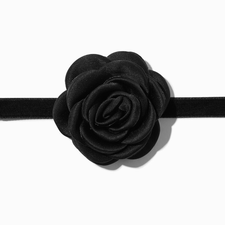 Black Flower Corsage Choker Necklace