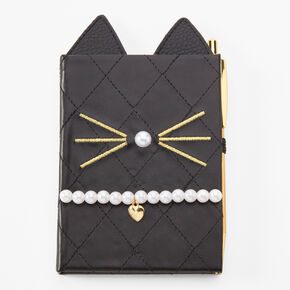 Kitty Cat Pearl Notebook - Black,