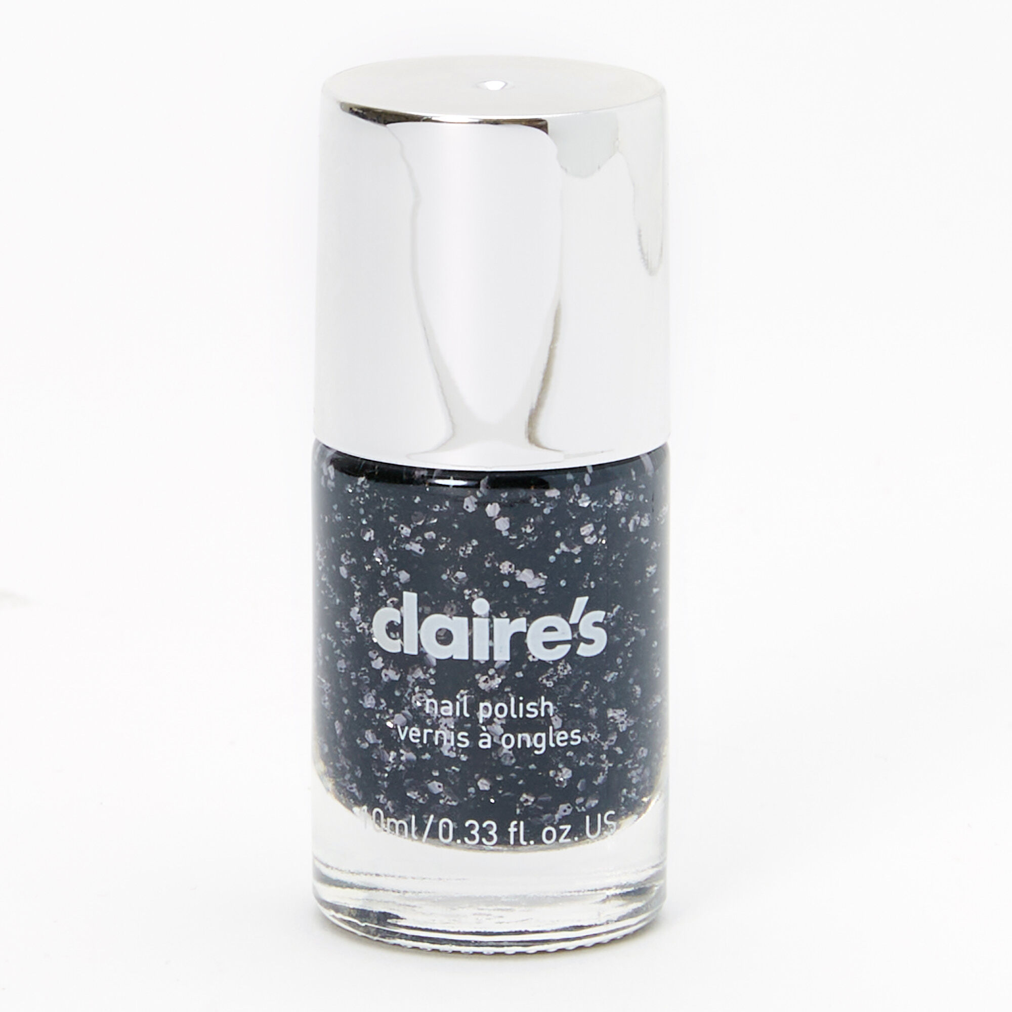 Black Jewel Chunky Glitter Nail Polish,