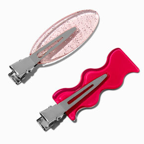 Pink No Crease Hair Styling Clips - 4 Pack,