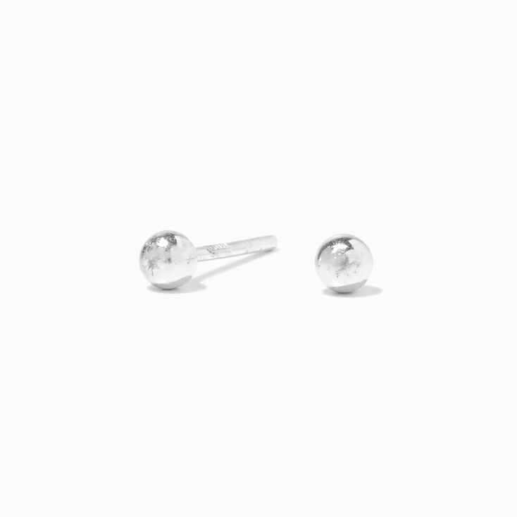 Sterling Silver 3MM Ball Stud Earrings,