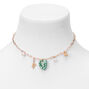 Gold Tropical Palm Charm Choker Necklace,