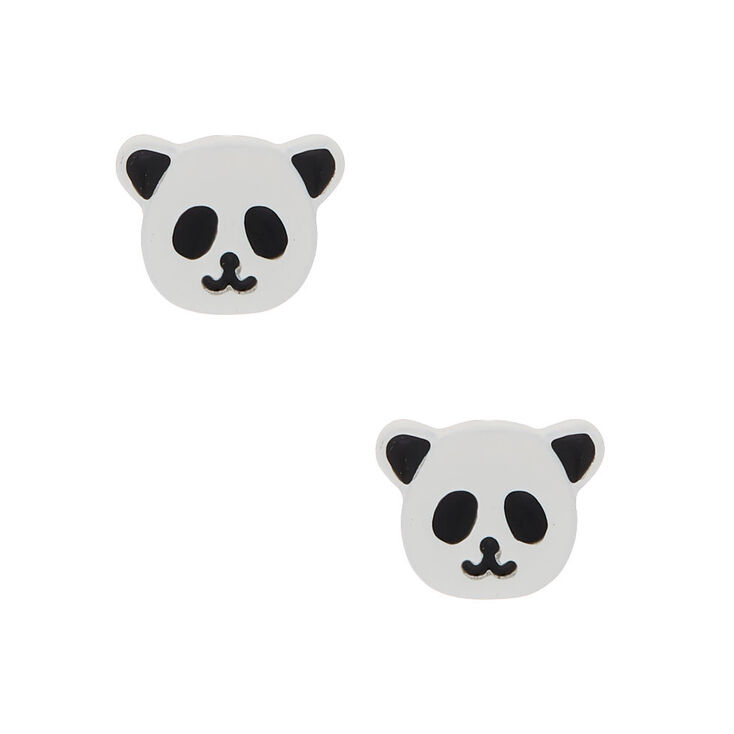 Panda Stud Earrings - White,